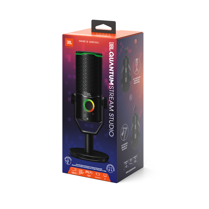 JBL Quantum Stream Studio - Chrome - Quad pattern premium USB microphone for streaming, recording and gaming - Detailshot 15 image number null