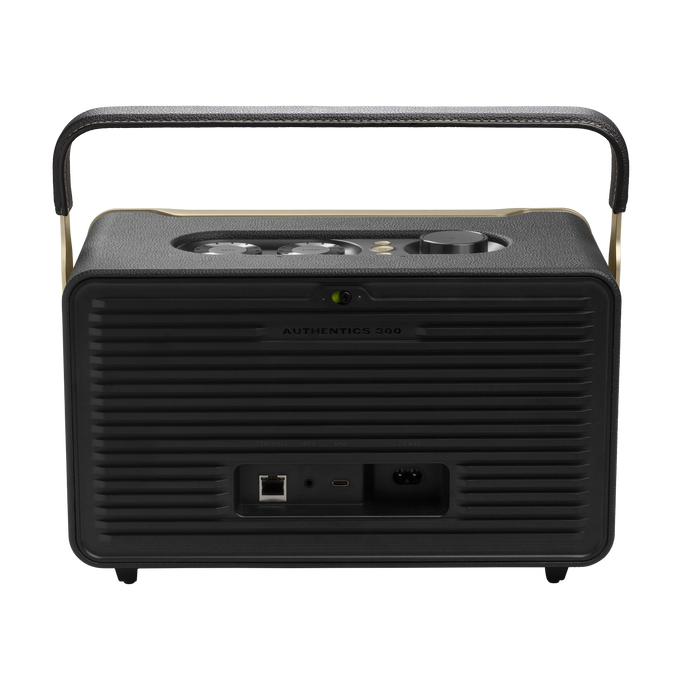 JBL Authentics 300 - Black - Portable smart home speaker with Wi-Fi, Bluetooth and voice assistants with retro design. - Back image number null