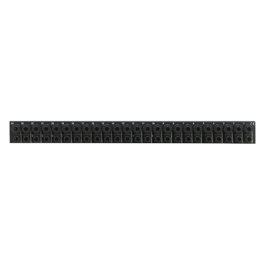 PB-48 - Black - The PB-48 is a patchbay that just works, all the time, every time. It comes in two flavors: half-normalled or de-normalled, with 48 1/4" points on the front panel, connected to 48 1/4" points on the rear. - Back image number null