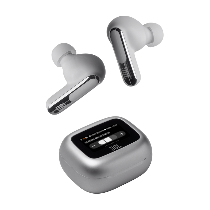 JBL Live Beam 3 - Silver - True wireless noise-cancelling closed-stick earbuds - Detailshot 7 image number null