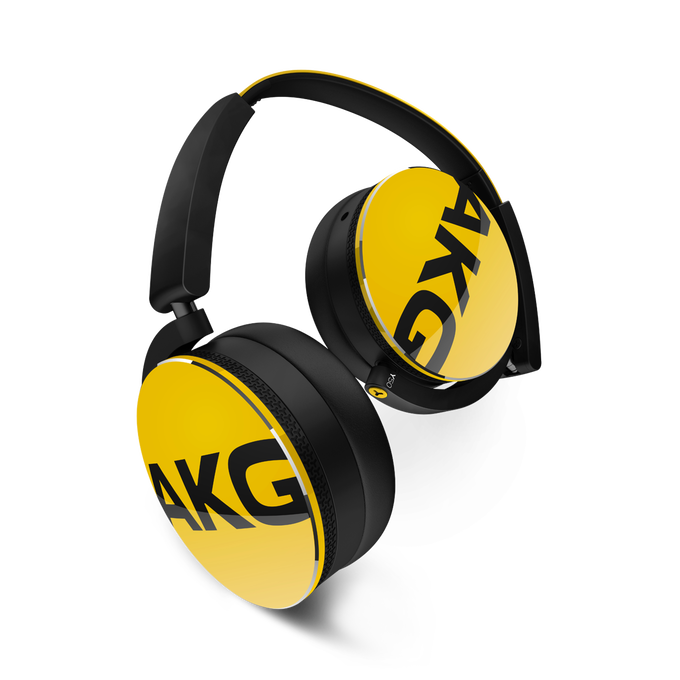 Y50 - Yellow - On-ear headphones with AKG-quality sound, smart styling, snug fit and detachable cable with in-line remote/mic - Hero image number null