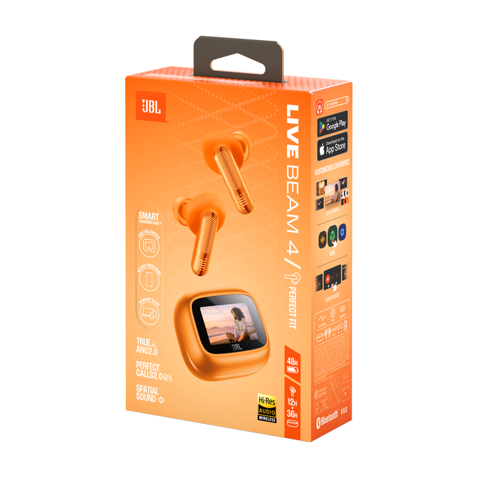 JBL Live Beam 4 - Orange - True wireless Noise Cancelling earbuds - Detailshot 15 image number null