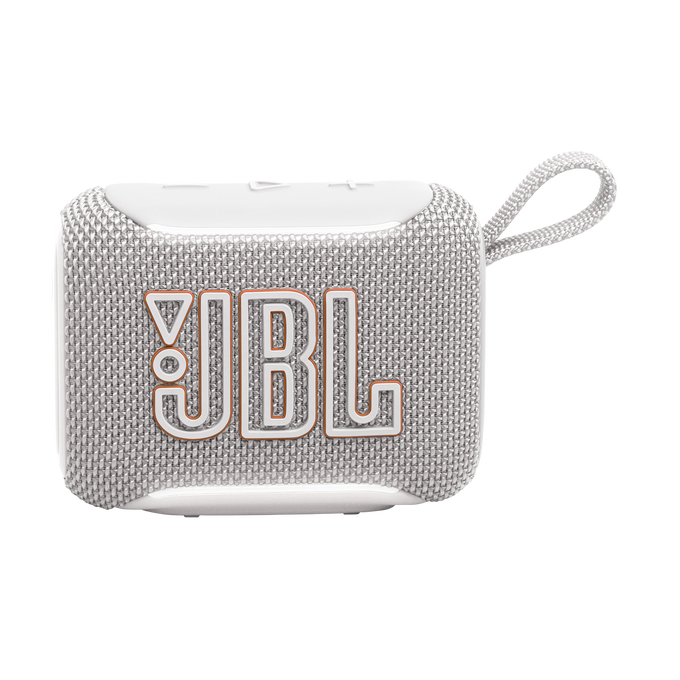 JBL Go 5 - White CSTM - Ultra-portable waterproof and drop-proof speaker with JBL legendary sound and ambient edge lighting - Front image number null