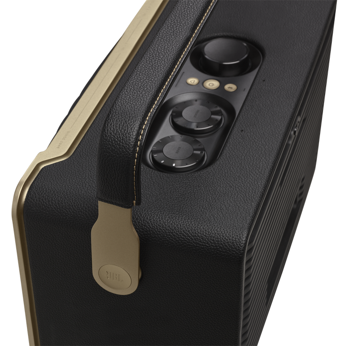 JBL Authentics 300 - Black - Portable smart home speaker with Wi-Fi, Bluetooth and voice assistants with retro design. - Detailshot 6 image number null