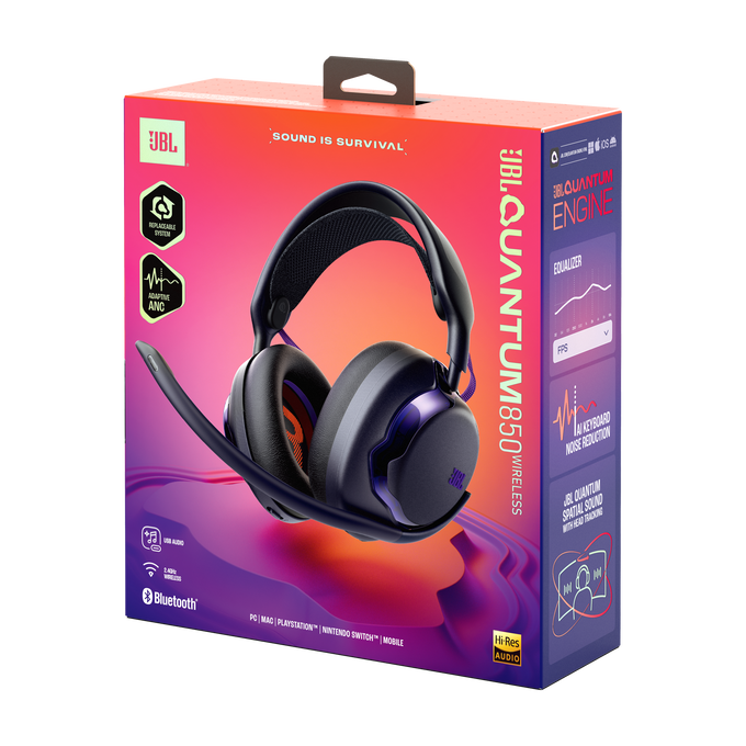 JBL Quantum 850 - Black - Wireless multiplatform gaming headset with Adaptive Noise Cancelling - Detailshot 15 image number null