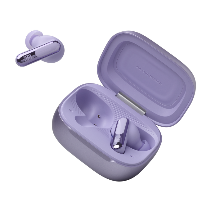 JBL Live Beam 3 - Purple - True wireless noise-cancelling closed-stick earbuds - Detailshot 8 image number null