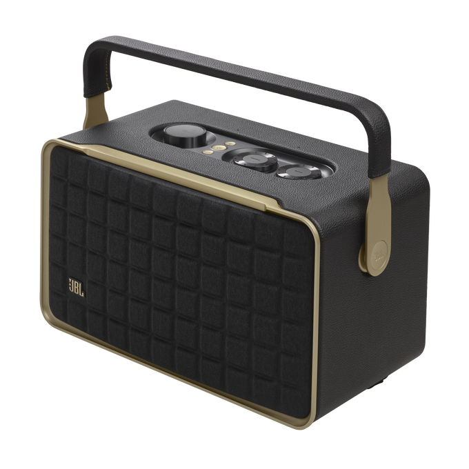 JBL Authentics 300 - Black - Portable smart home speaker with Wi-Fi, Bluetooth and voice assistants with retro design. - Detailshot 2 image number null