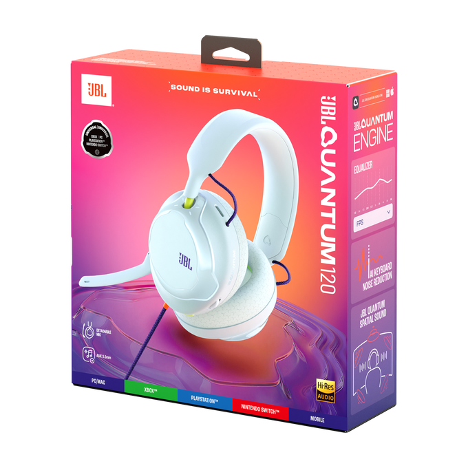 JBL Quantum 120 - Ice - Wired multiplatform gaming headset - Detailshot 15 image number null