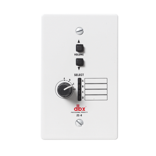 ZC-8 - White - Wall-Mounted Zone Controller w/Source Selection & Volume Control - Hero image number null
