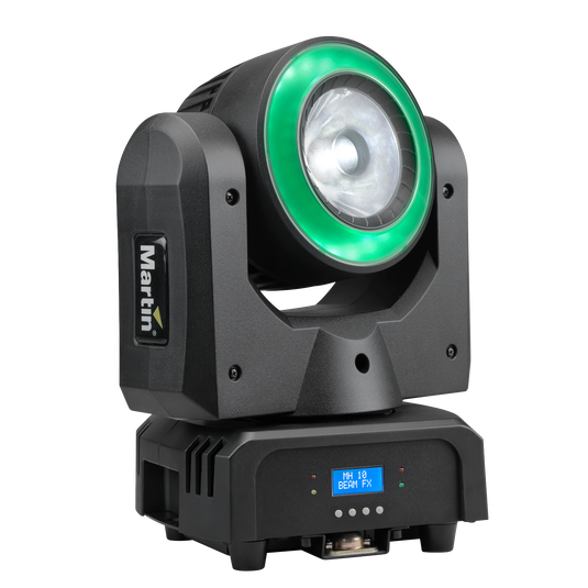RUSH MH 10 Beam FX - Black - Super Compact LED Beam Light with RGBW Color Mixing and LED Pixel Ring - Detailshot 1 image number null