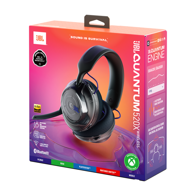 JBL Quantum 520X - Black - Wireless multiplatform gaming headset - Detailshot 15 image number null