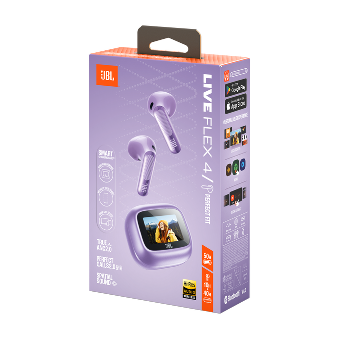 JBL Live Flex 4 - Purple - True wireless Noise Cancelling earbuds - Detailshot 15 image number null