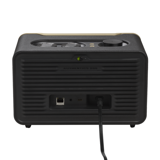 JBL Authentics 200 - Black - Smart home speaker with Wi-Fi, Bluetooth and Voice Assistants with retro design - Back image number null