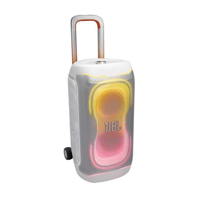JBL PartyBox 330 - White - Portable party speaker with JBL legendary sound, futuristic lighting, a telescopic handle and wide wheels. - Detailshot 1 image number null