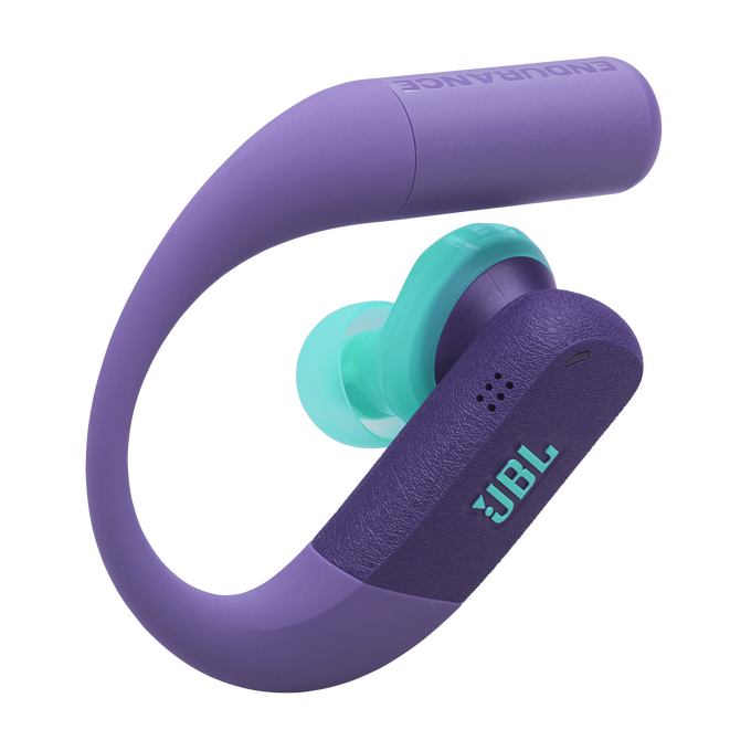 JBL Endurance Peak 4 - Purple - True Wireless Noise Cancelling Sport Earbuds - Detailshot 1 image number null