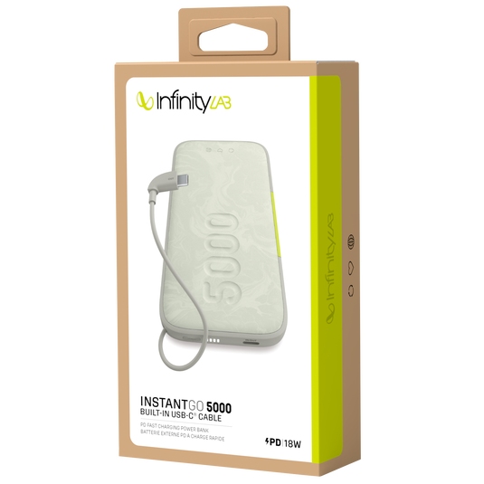 tjener velsignelse træner InstantGo 5000 Built-in USB-C Cable | 18W PD fast charging power bank