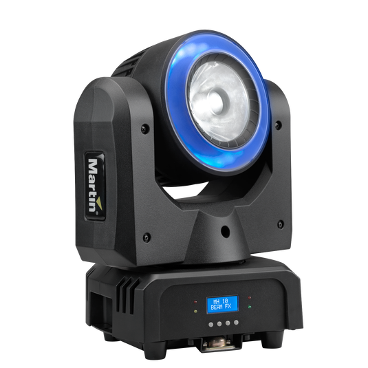 RUSH MH 10 Beam FX - Black - Super Compact LED Beam Light with RGBW Color Mixing and LED Pixel Ring - Detailshot 2 image number null