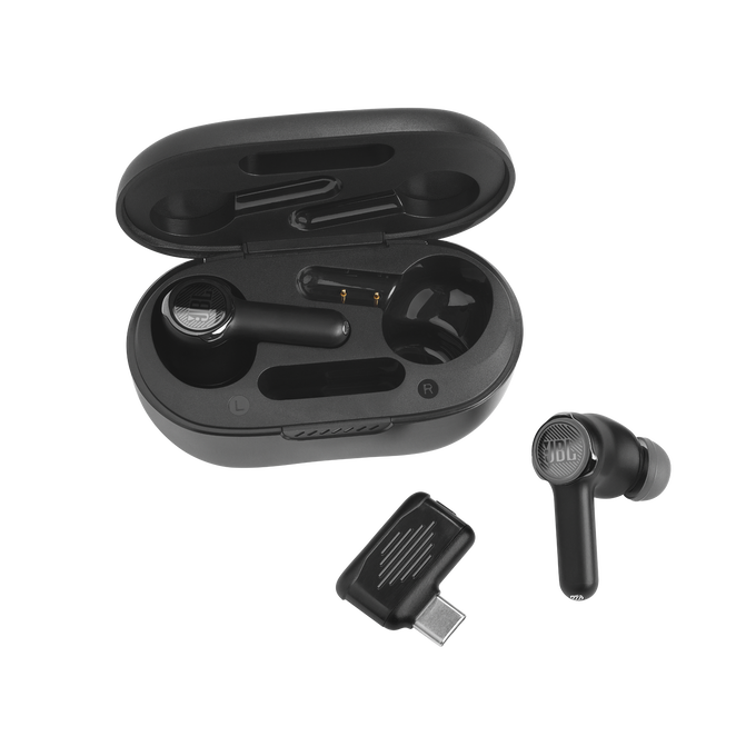 JBL Quantum TWS - Black - True wireless Noise Cancelling gaming earbuds - Detailshot 1 image number null