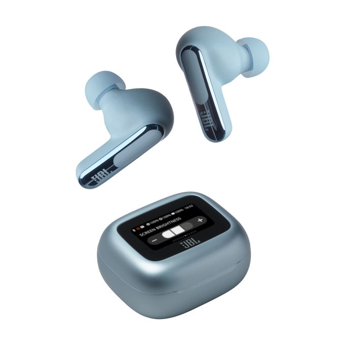 JBL Live Beam 3 - Blue - True wireless noise-cancelling closed-stick earbuds - Detailshot 7 image number null