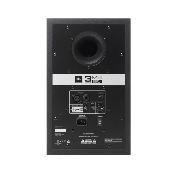 JBL 306P MkII - Black - Powered 6" (15.24 cm) Two-Way Studio Monitor - Back image number null