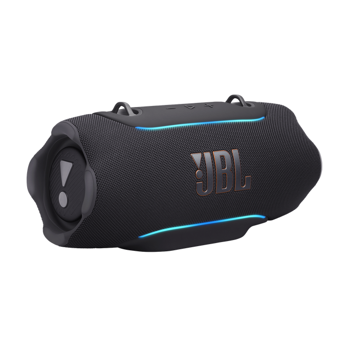 JBL Xtreme 5 - Black - Portable waterproof speaker with massive legendary JBL sound, ambient edge lighting, and a convenient shoulder strap - Back image number null