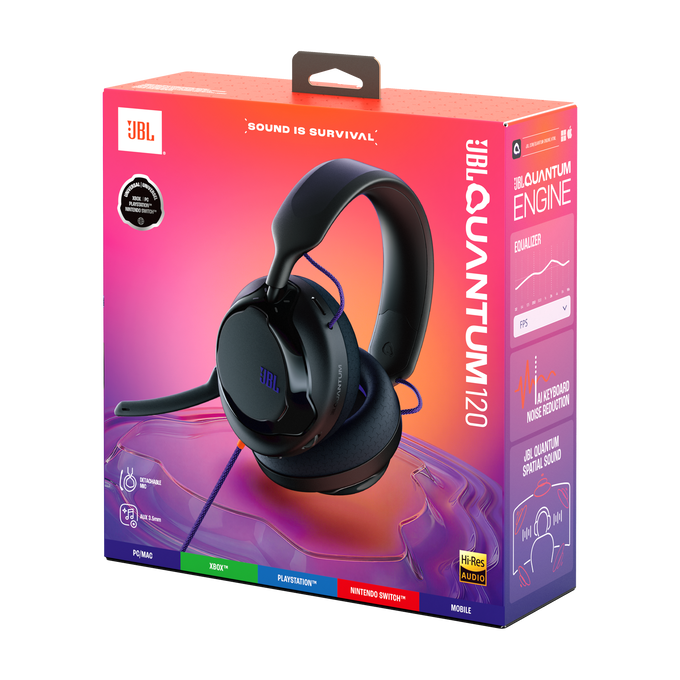 JBL Quantum 120 - Black - Wired multiplatform gaming headset - Detailshot 15 image number null