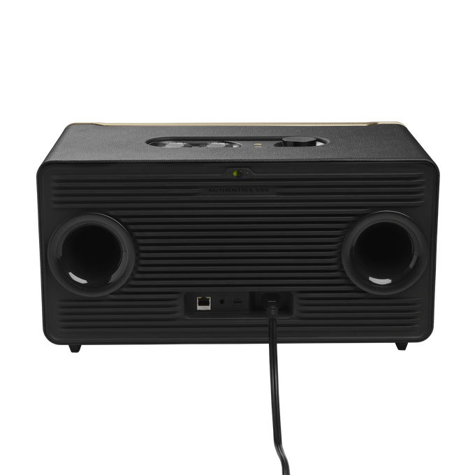 JBL Authentics 500 - Black - Hi-fidelity smart home speaker with Wi-Fi, Bluetooth and Voice Assistants with retro design. - Back image number null