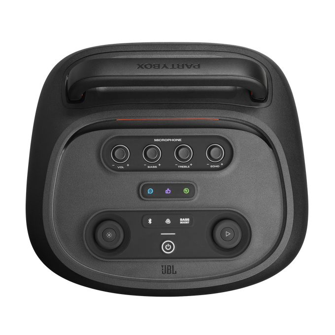 JBL PartyBox 520 - Black - Portable battery-powered party speaker with powerful and loud sound - Top image number null