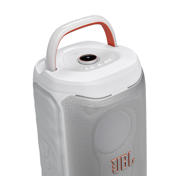 JBL PartyBox 130 - White - Portable party speaker with JBL legendary sound, a dynamic lightshow and a foldable ergonomic handle - Detailshot 3 image number null