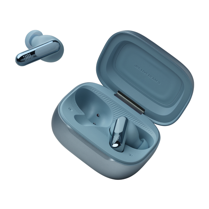JBL Live Beam 3 - Blue - True wireless noise-cancelling closed-stick earbuds - Detailshot 8 image number null