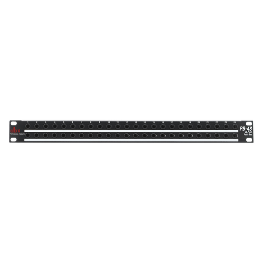 PB-48 - Black - The PB-48 is a patchbay that just works, all the time, every time. It comes in two flavors: half-normalled or de-normalled, with 48 1/4" points on the front panel, connected to 48 1/4" points on the rear. - Hero image number null