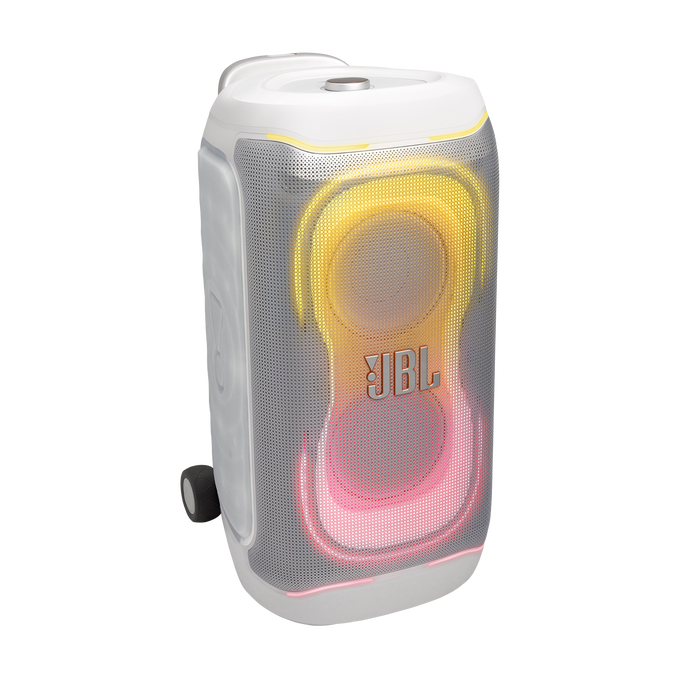 JBL PartyBox 330 - White - Portable party speaker with JBL legendary sound, futuristic lighting, a telescopic handle and wide wheels. - Hero image number null