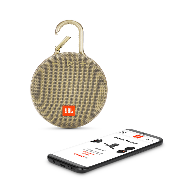 JBL Clip 3 - Desert Sand - Portable Bluetooth&reg; speaker - Detailshot 1 image number null