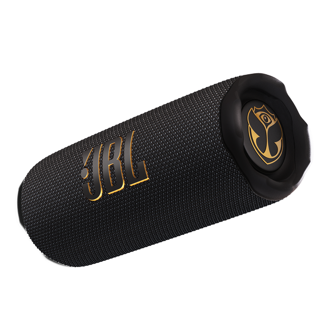 JBL Flip 7 Tomorrowland - Black - Portable waterproof and drop-proof speaker designed by JBL x Tomorrowland - Hero image number null