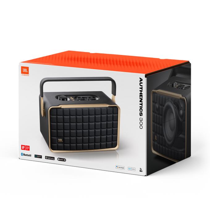 JBL Authentics 300 - Black - Portable smart home speaker with Wi-Fi, Bluetooth and voice assistants with retro design. - Detailshot 8 image number null