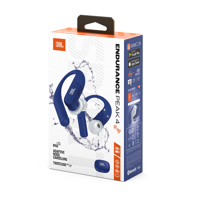 JBL Endurance Peak 4 - Blue - True Wireless Noise Cancelling Sport Earbuds - Detailshot 15 image number null