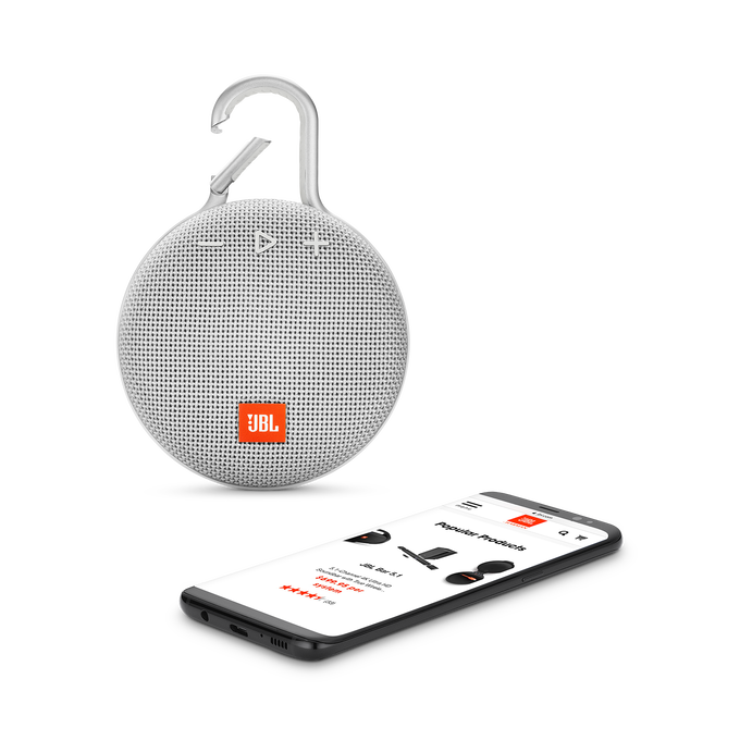 JBL Clip 3 - Steel White - Portable Bluetooth&reg; speaker - Detailshot 1 image number null