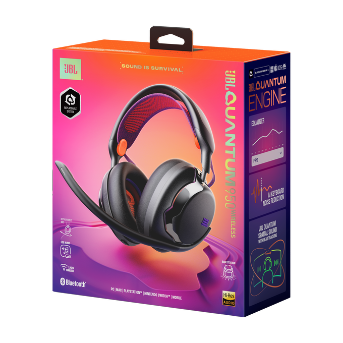 JBL Quantum 950 - Black - Wireless multiplatform gaming headset with adaptive Noise Cancelling - Detailshot 15 image number null