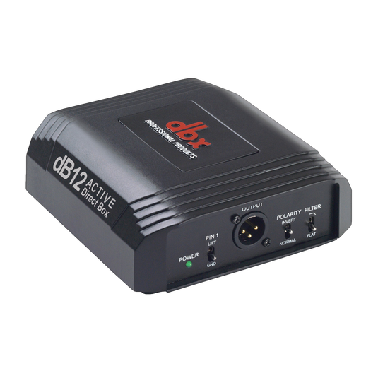 dB12 - Black - The dB12 offers all the benefits of a premium-quality direct box while preserving the sonic integrity and true characteristics of the signal source with its custom dbx mu-metal-shielded audio transformer, and high-quality Neutrik® connectors. - Hero image number null