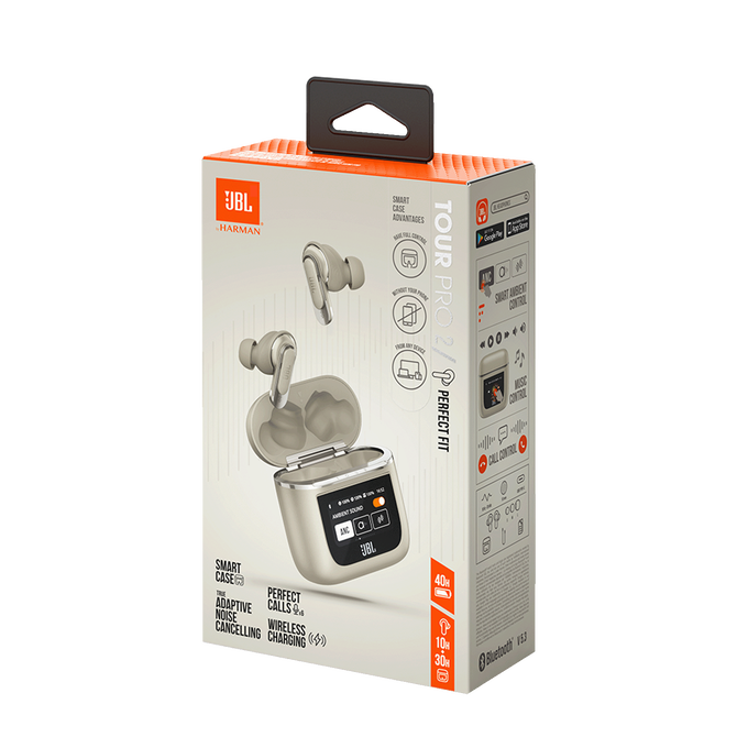 JBL Tour Pro 2 - Sand - True wireless Noise Cancelling earbuds - Detailshot 10 image number null