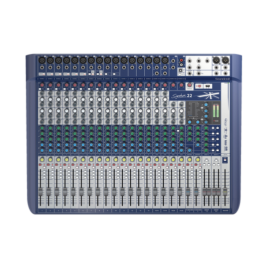 Signature 22 - Dark Blue - 22-input analogue mixer with onboard effects - Front image number null
