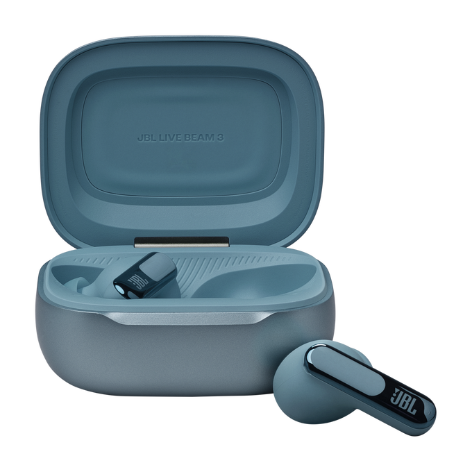 JBL Live Beam 3 - Blue - True wireless noise-cancelling closed-stick earbuds - Front image number null
