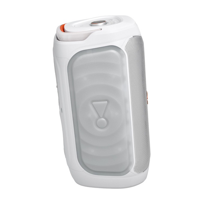 JBL PartyBox 130 - White - Portable party speaker with JBL legendary sound, a dynamic lightshow and a foldable ergonomic handle - Left image number null