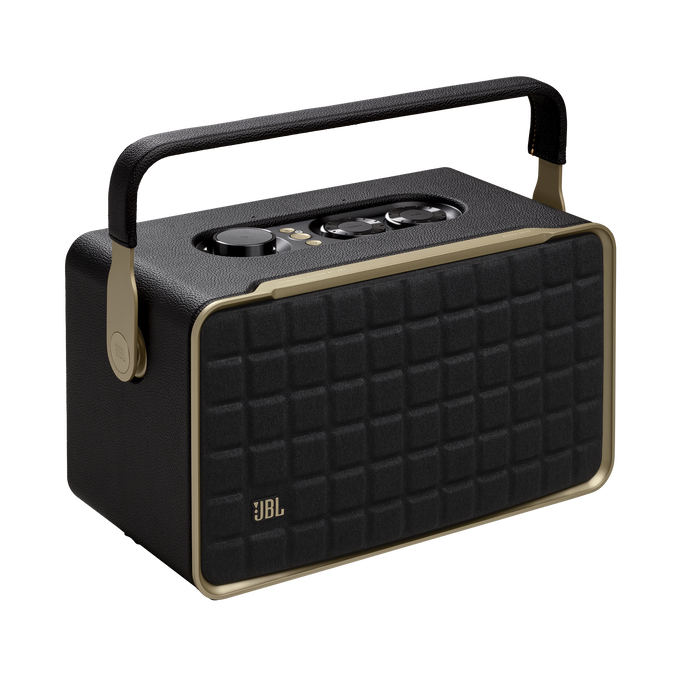 JBL Authentics 300 - Black - Portable smart home speaker with Wi-Fi, Bluetooth and voice assistants with retro design. - Hero image number null