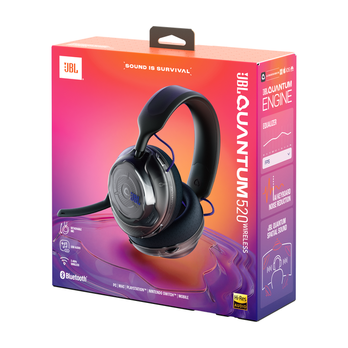 JBL Quantum 520 - Black - Wireless multiplatform gaming headset - Detailshot 15 image number null
