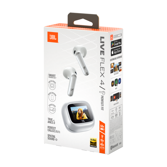 JBL Live Flex 4 - Silver - True wireless Noise Cancelling earbuds - Detailshot 15 image number null