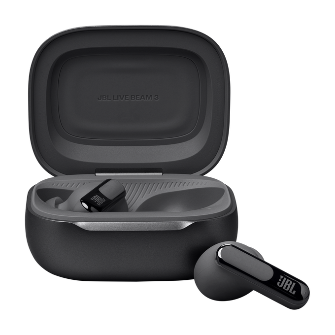 JBL Live Beam 3 - Black - True wireless noise-cancelling closed-stick earbuds - Front image number null