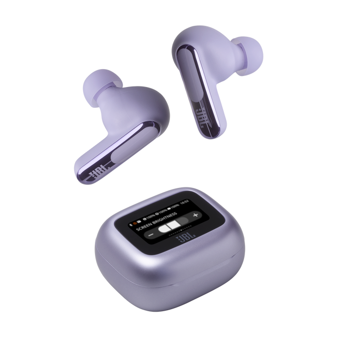 JBL Live Beam 3 - Purple - True wireless noise-cancelling closed-stick earbuds - Detailshot 7 image number null