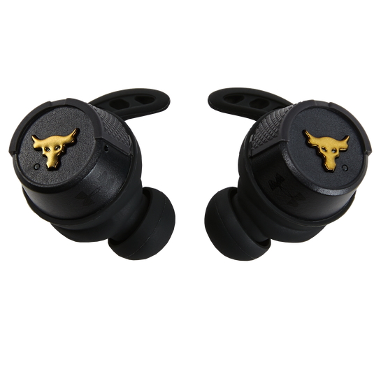 UA Project Rock True Wireless – Engineered by JBL - Black - True wireless sport headphones to maximize each and every workout, with JBL technology and sound - Hero image number null