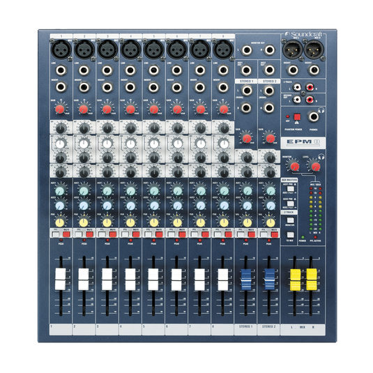 EPM8 - Dark Blue - A multipurpose mixer that carries the hallmarks of Soundcraft’s professional heritage. - Detailshot 2 image number null